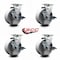 Service Caster 5 Inch Semi Steel Cast Iron Swivel Caster Set with Roller Bearings and Brakes SCC-20S520-SSR-TLB-4 - alternate 4